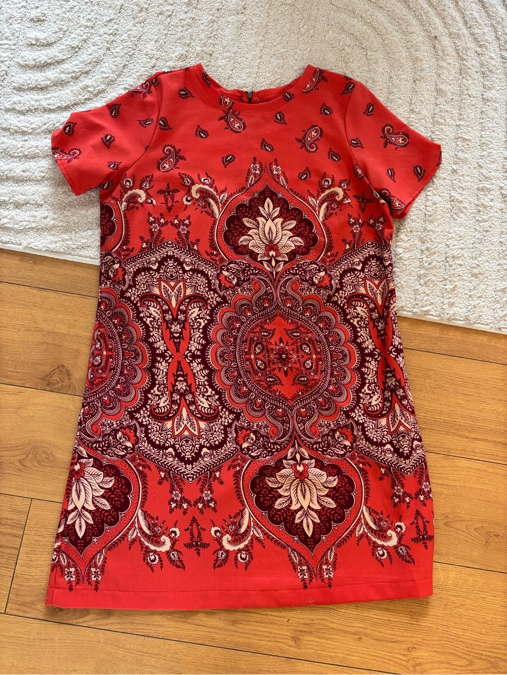 Abercrombie & Fitch orange Paisley Print Short Sleeve Shift Dress